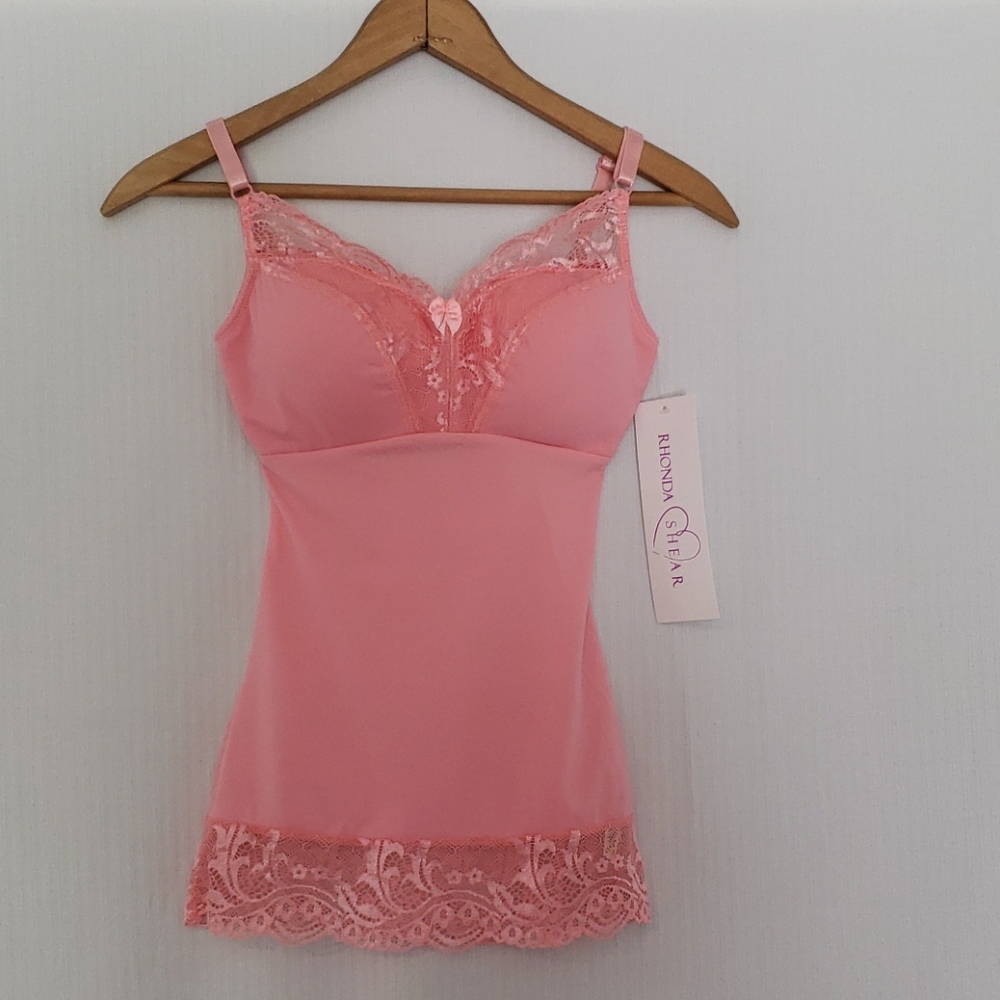 SEXY Salmon Pink Camisole with Lace Padding